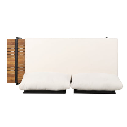 Outdoor Sectional Set Acacia Wood 4 Piece Seats 5