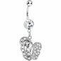Abstract Crystalline Butterfly Belly Ring
