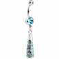 Aqua Gem Paved Drop Dangle Belly Ring