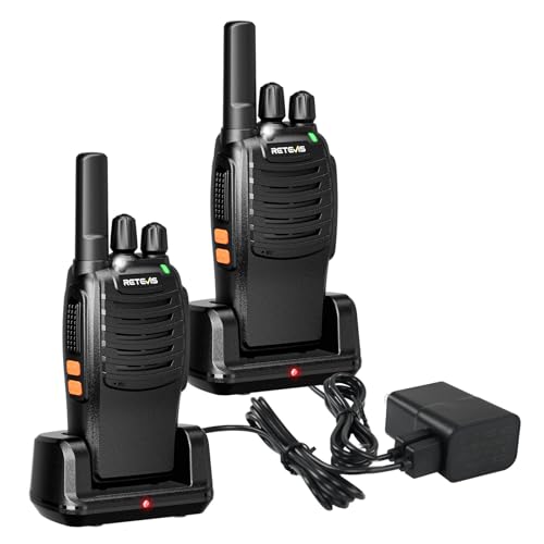Retevis H-777 Rechargeable Walkie Talkies, Mini 2 Way Radios Long Range, Small Walky Talky, Portable FRS Two Way Radios with LED Flashlight(Black, 2 Pack)