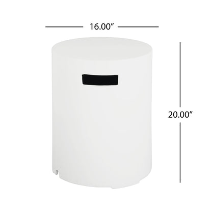 16x20 Inch MGO Propane Tank Holder Side Table, White