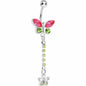 Springtime Meadow Dual Butterfly Dangle Belly Ring
