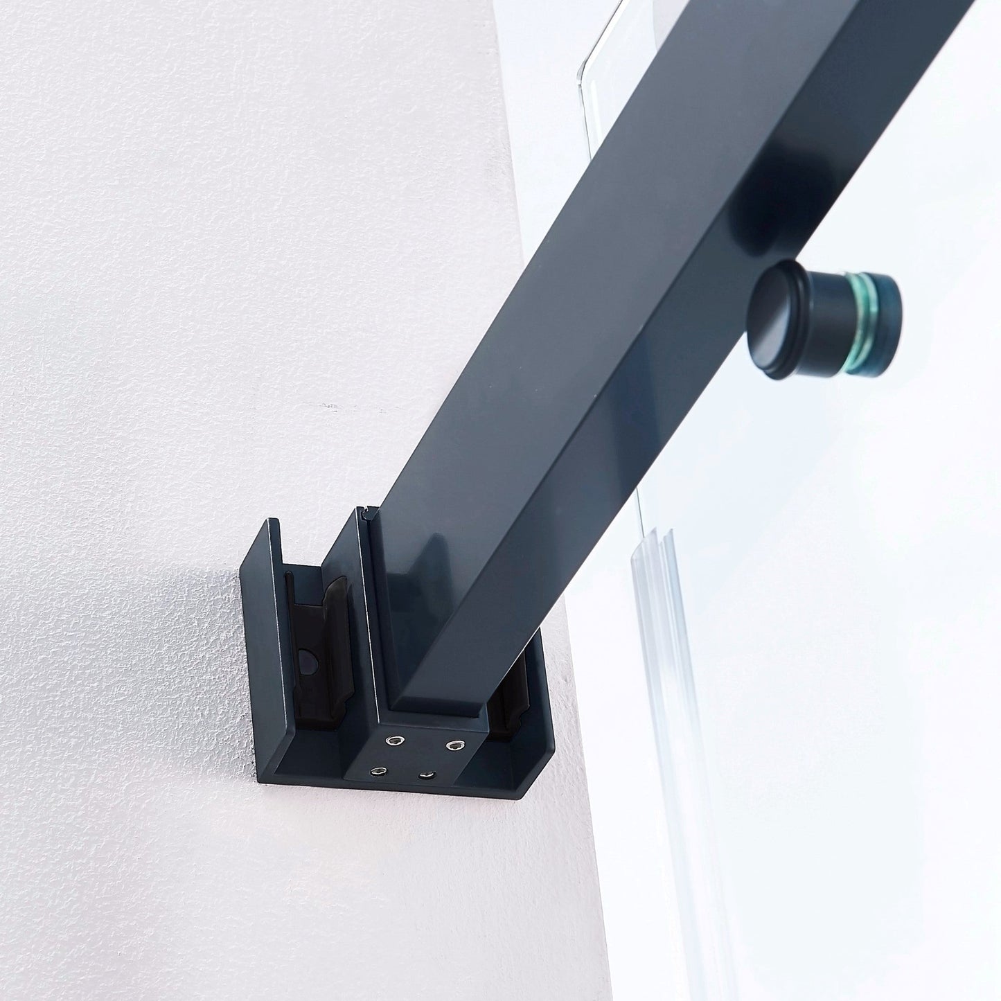 56-60in W x 60in H Frameless Double Sliding Tub Shower Door, Matte Black, 8mm