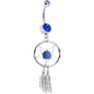 Blue Native American Dreamcatcher Belly Ring