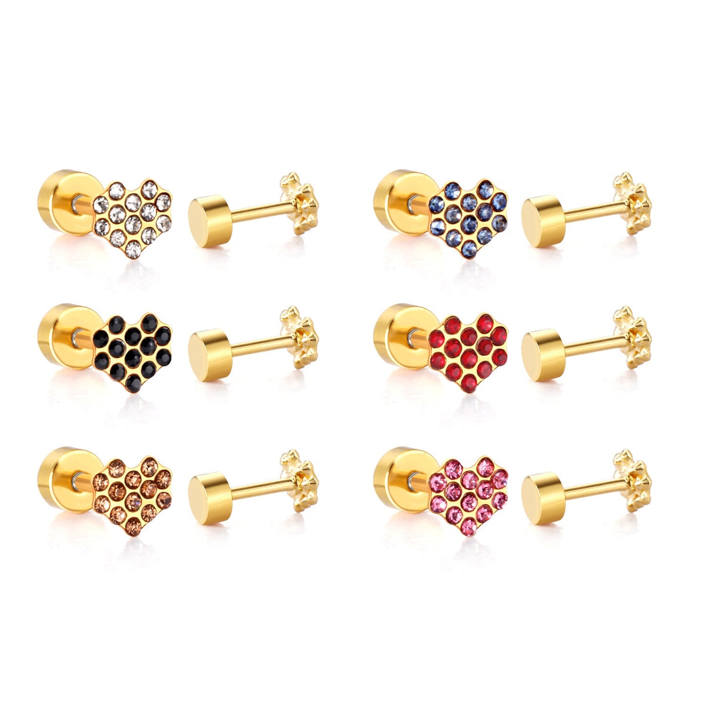 Cute And Sweet Crown-flower Earrings Stainless Steel Stud Earrings
