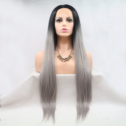 24" Long Straight Lace Front Wig