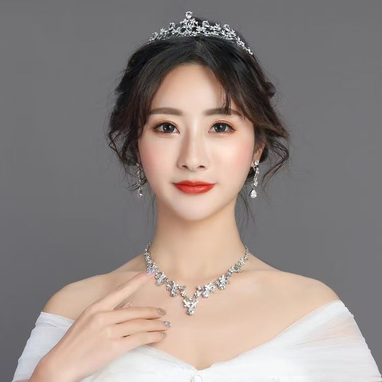 Rhinestone Bridal Crown Headband Flower Diamond High-End Headpiece