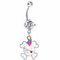 Lovable Zombie Crossbones Skull Belly Ring