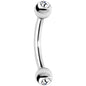16G 5/16 Clear Gem Internally Threaded Eyebrow Ring