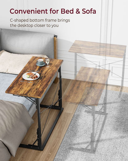 31.5 Inch Collapsible Tray Desk Rustic Brown Premium Finish