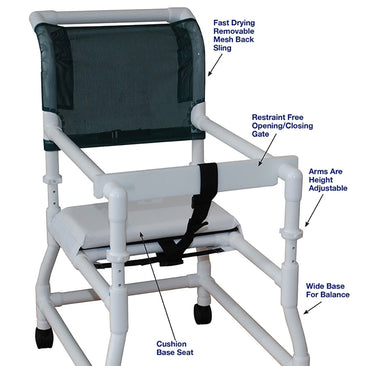 MJM International 418-3 18" internal width, 21" internal width base, 3" twin casters, height adjustable, 300 lbs weight capacity