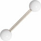 Grade 23 Solid Titanium Flat White Acrylic Barbell Tongue Ring