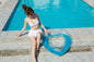 Inflatable love feather swimming ring