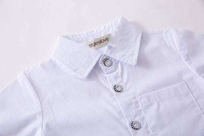 stylesilove Toddler Boys' Long-Sleeve Cotton Button-Down Shirt