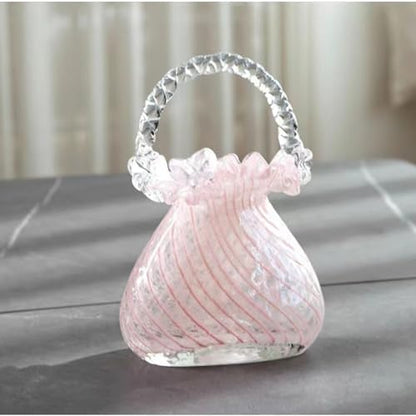 Handmade Glass Purse Vase for Flowers