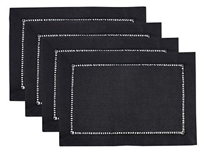 Fennco Styles Classic Solid Color Hemstitched Border Tablecloth for Dining Table, Dinner Parties, Wedding, Machine Washable,