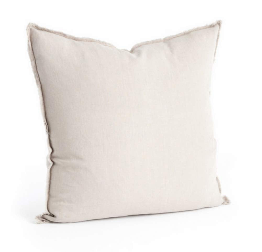 Fennco Styles Fringed Design Down Filled Linen 20-Inch Throw Pillow