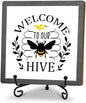 Spring Honey Bee Wood Sign Home Decor