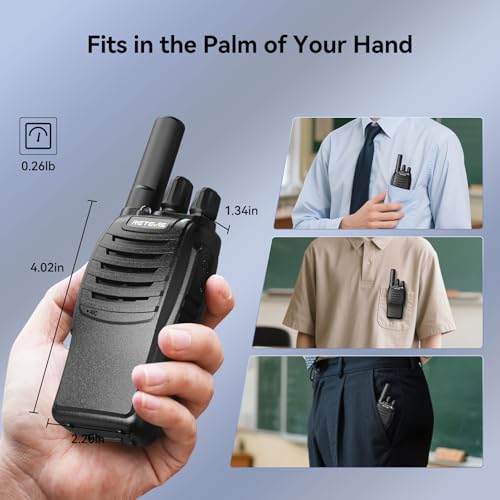 Retevis H-777 2 Way Radios, Walkie Talkies for Adults, Rechargeable Long Range Two Way Radio, Shock Resistant, Short Antenna for Business Education(10 Pack)