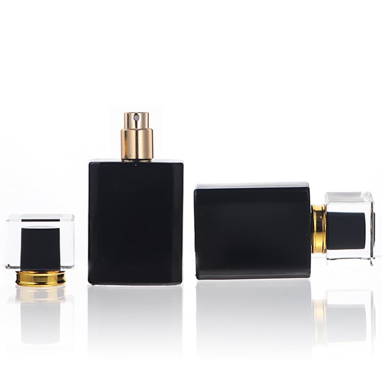YORROR 2 Pcs 50ml Clear Glass Perfume Atomizer Spray Bottles Refillable