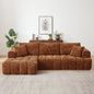 Sectional Sofa L-Shape Chenille Orange 4 Seat 108 In No Assembly