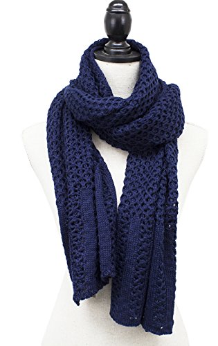 stylesilove Classic Knitted Women Solid Color Oblong Scarf