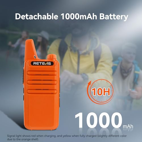 Retevis RT22 Two Way Radio Long Range Rechargeable,Portable 2 Way Radio, USB-C Charging, Handsfree Walkie Talkies for Adults Cruise Hiking Camping(4 Pack)