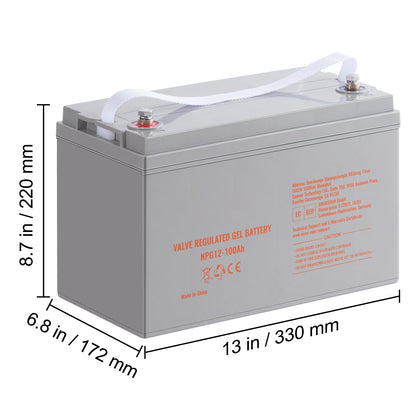 Deep Cycle AGM Battery 12V 100AH 800A RV Solar Marine