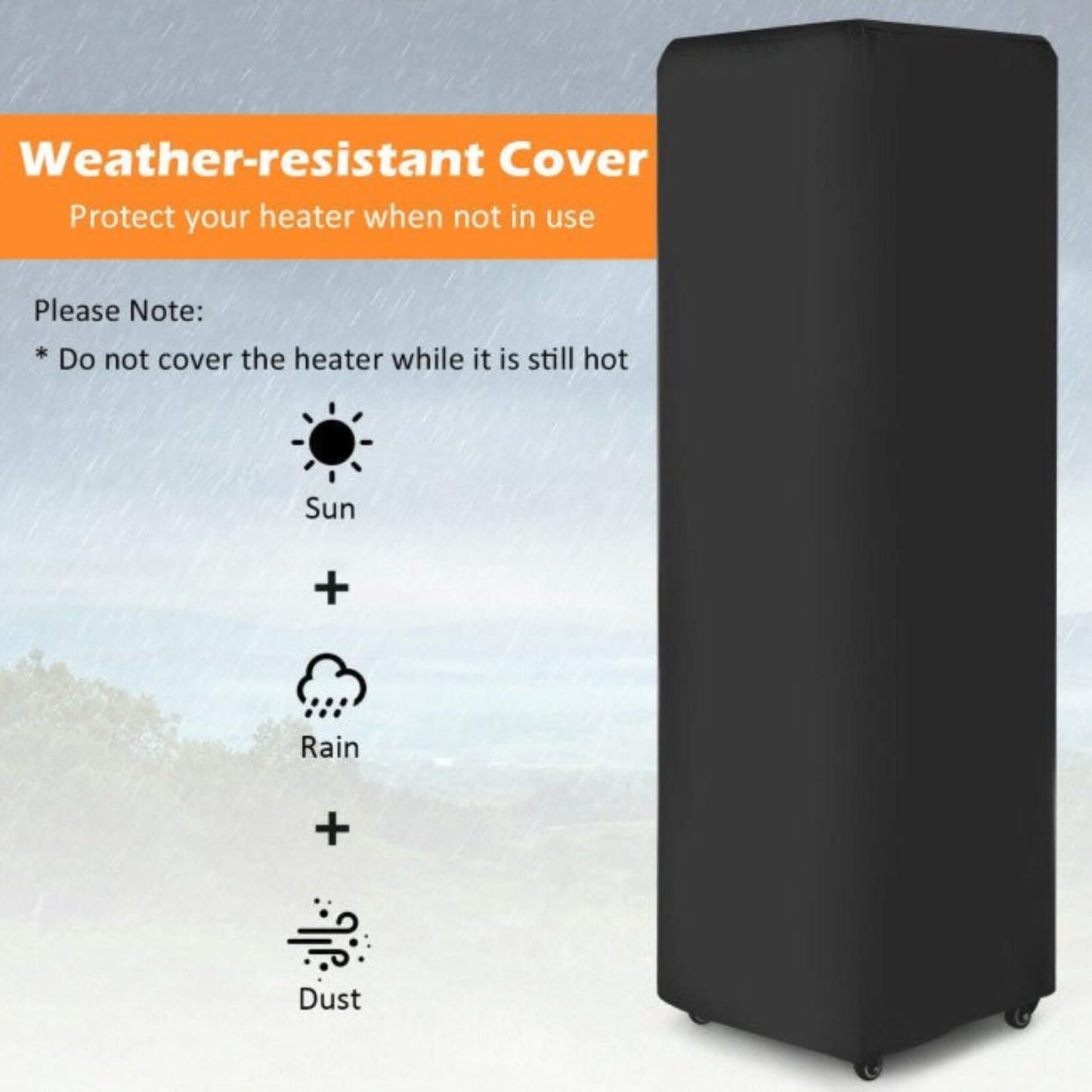 41K BTU Outdoor Propane Gas Patio Heater W/ Lockable Wheels (SAK98052)