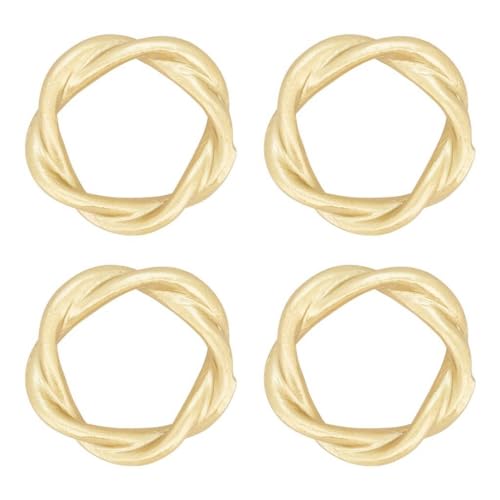 Fennco Styles Twisted Resin Napkin Rings, Set of 4 - Black Modern Design Napkin Holders for Home, Dining Table, Banquets Décor, Weddings and Special Occasions