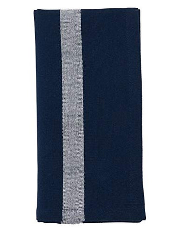 Fennco Styles Banded Design Cotton Cloth Napkins 20" W x 20" L, Set of 4 - Striped Dinner Napkins for Home Décor, Dining Table, Banquet, Family Gathering, Everyday Use, and Special Occasion