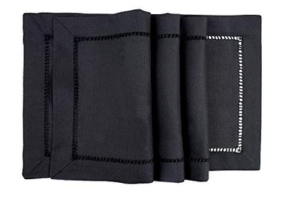 Fennco Styles Classic Solid Color Hemstitched Border Tablecloth for Dining Table, Dinner Parties, Wedding, Machine Washable,