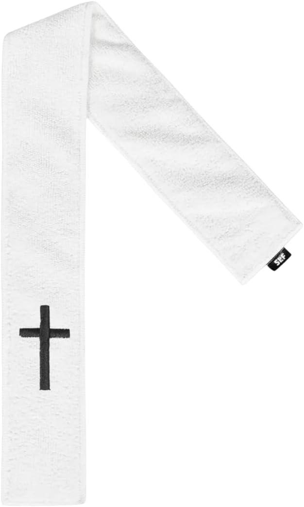 SLEEFS Faith Cross White Thin Football Towel