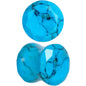 00G Turquoise Natural Stone Faceted Saddle Plug Set