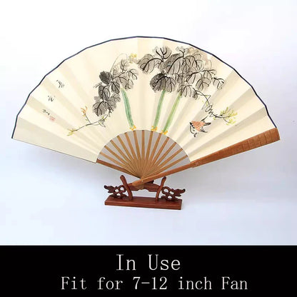 Solid Wood Fan Display Stand for Silk Folding & Round Fans