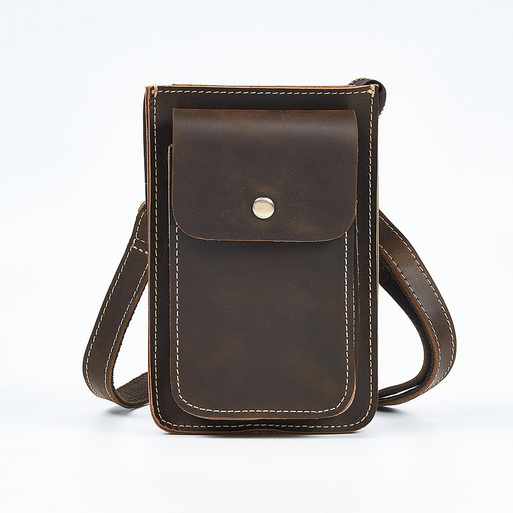 Genuine Leather Mens Cowhide Durable Work Belt-Powered Bag