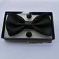 Pocket Square Cufflinks Set Men's Bow Gift Box