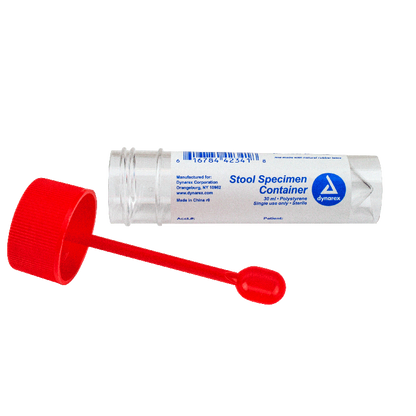 Dynarex Stool Specimen Container - Sterile, Individually Wrapped (100 Count)