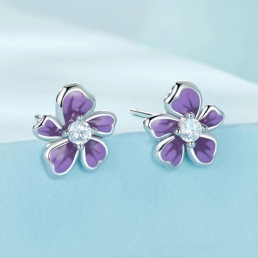 S925 Sterling Silver Small Flower Stud Earrings