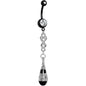 Crystalline Gem Exotic Midnight Teardrop Bead Belly Ring
