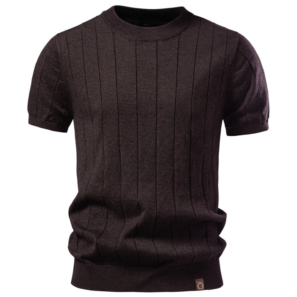 Crew-neck Business Mens Short-sleeve Sweater