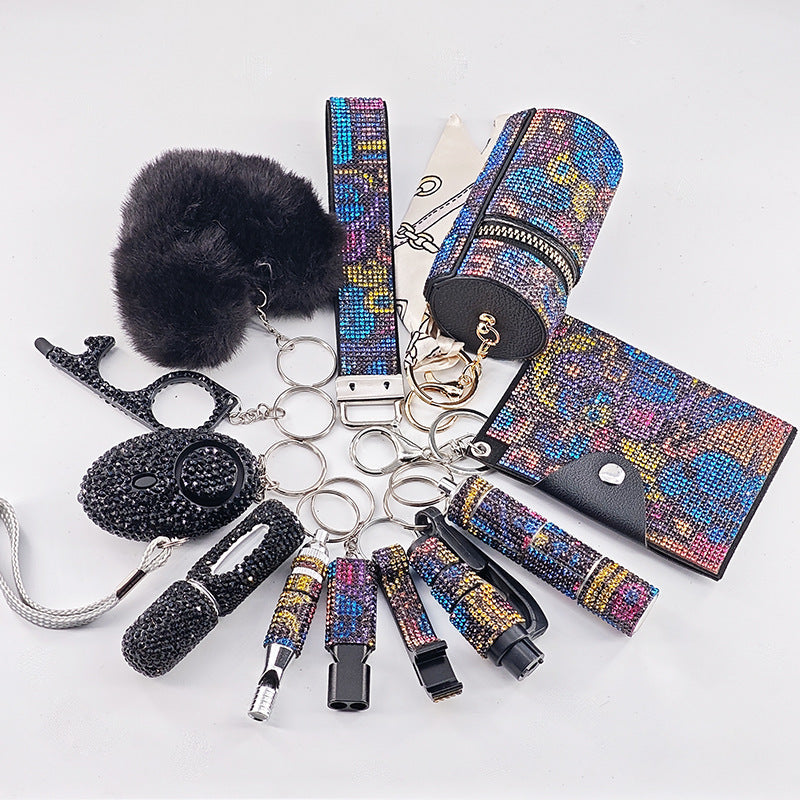 Multifunctional Portable Womens 12-Piece Keychain Set
