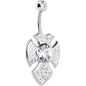 Crystalline Gem Latin Cross Belly Ring