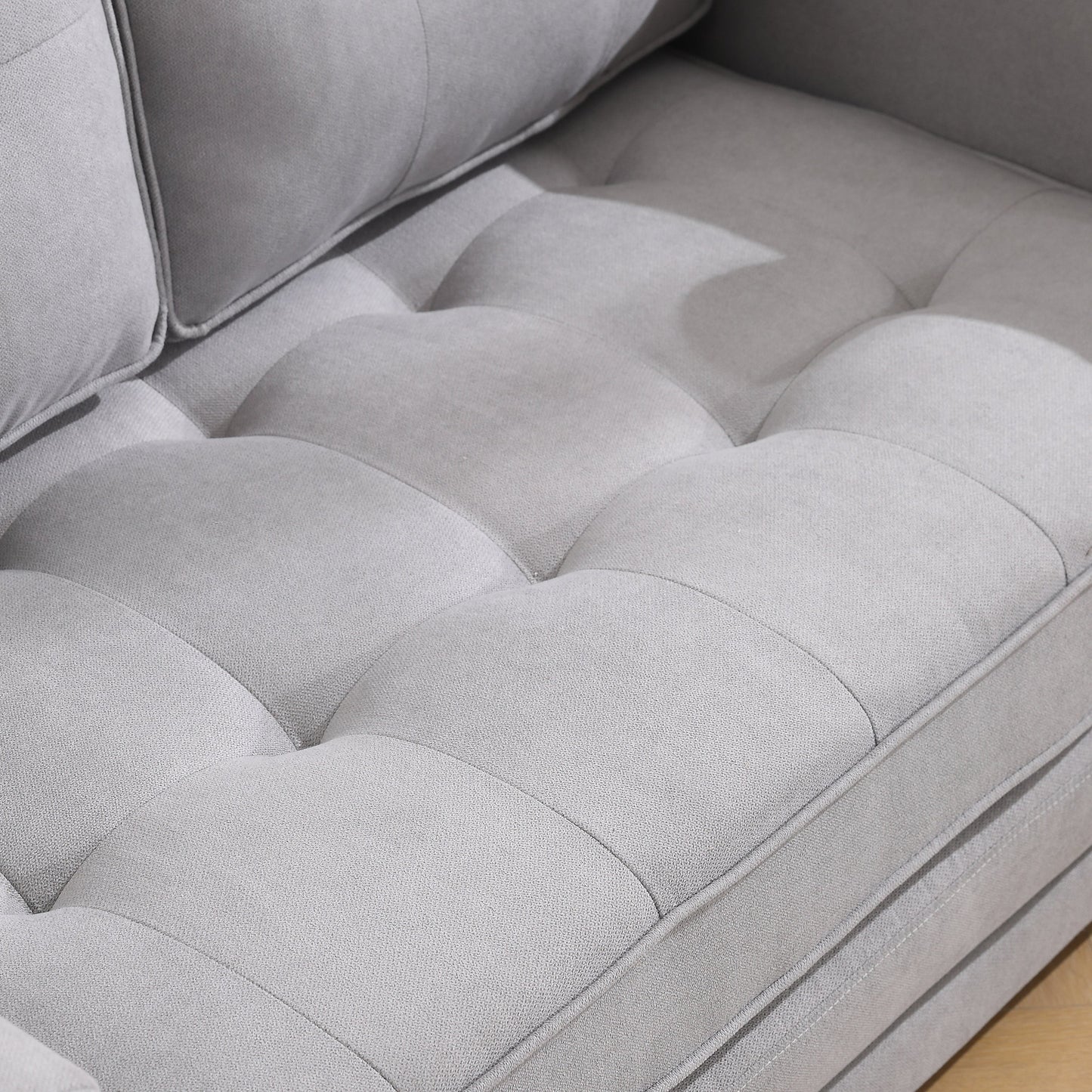 3-in-1 Sofa Bed Futon Tufted Pull-Out Sleeper 55" Light Gray