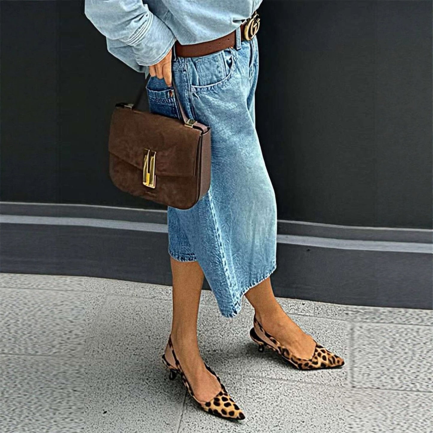 Loose-fitting Straight-leg Cropped Plus-size Pants