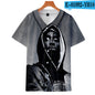 Tupac Shakur Peripheral 3D color printing thin baseball uniform