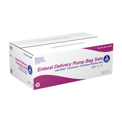 Dynarex Enteral Delivery Pump Bag Set - w/ ENFit Connector (30 Count)