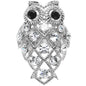 Clear Gem Sparkle Black Eyed Owl Adjustable Ring