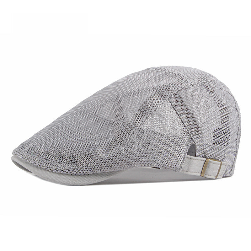 Men's And Women's Identical Single-color Mesh Lightweight And Breathable Adjustable Fashionable Retro Style Forward Hat, Suitable For Daily Commuting, Versatile And Versatile Beret.