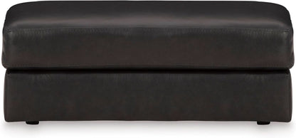 Contemporary Black Cushioned Rectangular Ottoman Finish